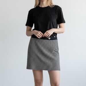 Ann Taylor Petite Black & White Wool Skirt